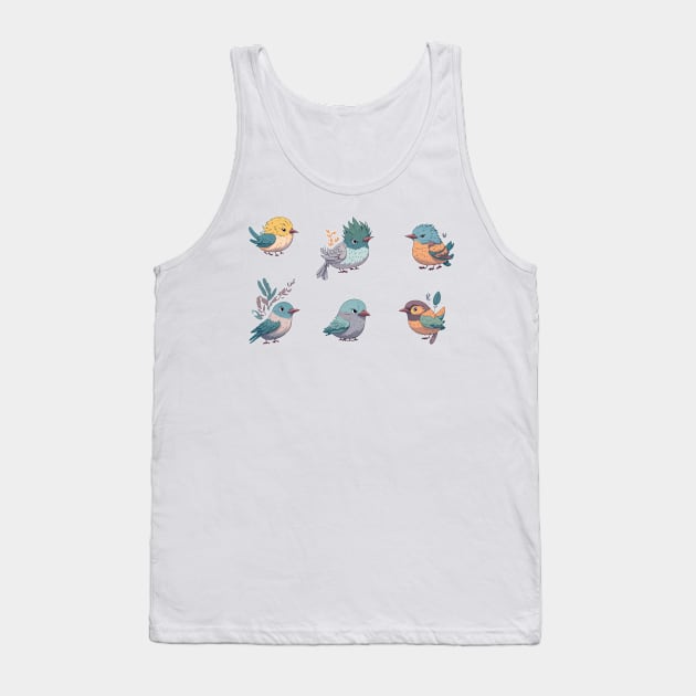 Cute Birds Sticker Pack 3 Tank Top by charm3596